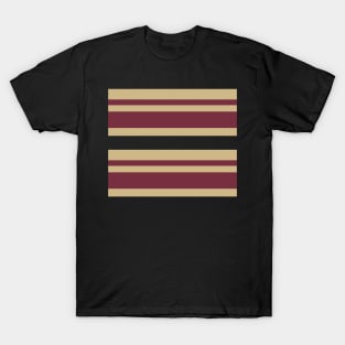 MAROON AND GOLD RETRO VINTAGE STRIPE PATTERN | COOL TONE PALETTE T-Shirt